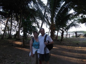 my parents near our hotel on Ometepe