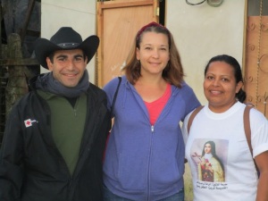 Sahand, myself, and Karelia ready to head out to her husband's family farm at 5:30 am...