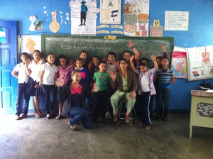 Me and my counterpart with our 3rd/4th grade class (rural school)