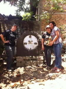 L-R myself, my counterpart and friend Anita, and our first oven recipient, Idalia